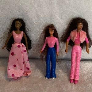 Lot Of 3 VTG 1999-2002 Mattel Mini Barbie & Teresa Dolls For McDonalds Long Hair